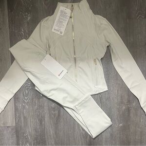 Lululemon Athletica Cream Jacket and Leggings Set